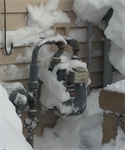 Gas meter cleared of snow