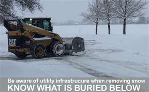 Snow removal near a gas meter